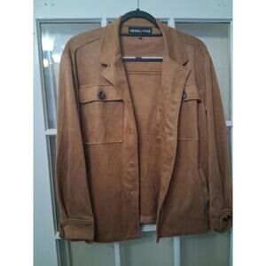 Kendall & Kylie Womens Large Brown Suede Feel Jacket A1